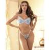 SUBBLIME 957629 CONJUNTO SUJETADOR Y PANTIES CON BORDADOS DE FLORES CELESTE S M