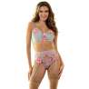 SUBBLIME 957643 CONJUNTO SUJETADOR Y LIGUERO CON BORDADOS DE FLORES ROSAS S M
