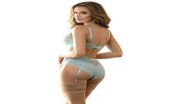 SUBBLIME 957643 CONJUNTO SUJETADOR Y LIGUERO CON BORDADOS DE FLORES ROSAS S M