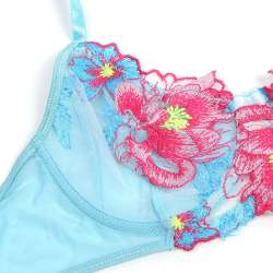 SUBBLIME 957643 CONJUNTO SUJETADOR Y LIGUERO CON BORDADOS DE FLORES ROSAS S M