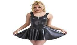 SUBBLIME 957667 VESTIDO DE CUERO CON CREMALLERA DE CORAZaN NEGRO S M