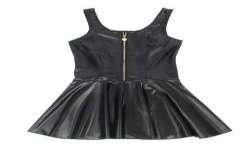 SUBBLIME 957667 VESTIDO DE CUERO CON CREMALLERA DE CORAZaN NEGRO S M