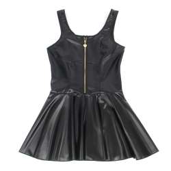 SUBBLIME 957667 VESTIDO DE CUERO CON CREMALLERA DE CORAZaN NEGRO S M