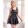 SUBBLIME 957667 VESTIDO DE CUERO CON CREMALLERA DE CORAZaN NEGRO S M