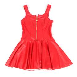 SUBBLIME 957681 VESTIDO DE CUERO CON CREMALLERA DE CORAZaN ROJO S M