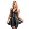 SUBBLIME 957704 VESTIDO DE CUERO CON CREMALLERA Y ENCAJE NEGRO S M