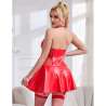 SUBBLIME 957728 VESTIDO DE CUERO CON CREMALLERA Y ENCAJE ROJO S M