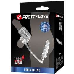 PRETTY LOVE FUNDA PARA PENE CON PLUG ANAL TRANSPARENTE