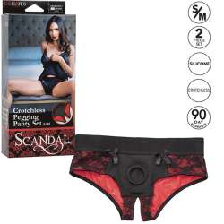 CALEXOTICS SCANDAL SET DE BRAGUITAS SIN ENTREPIERNAS CON DIDLO TALLA S M