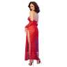 CHILIROSE CR 4853 VESTIDO ROJO DE ENCAJE CON GUANTES S M