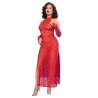 CHILIROSE CR 4853 VESTIDO ROJO DE ENCAJE CON GUANTES S M