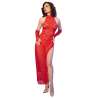CHILIROSE CR 4853 VESTIDO ROJO DE ENCAJE CON GUANTES S M