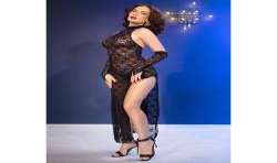 CHILIROSE CR 4853 VESTIDO NEGRO DE ENCAJE CON GUANTES S M