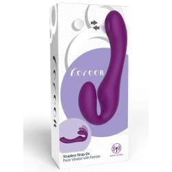 XOCOON STRAPLESS STRAP ON VIBRADOR 2 EN 1 CON CONTROL REMOTO MORADO