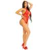 LEG AVENUE BODY CRUZADO AL CUELLO DE ENCAJE ROJO TALLA aNICA