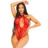 LEG AVENUE BODY CRUZADO AL CUELLO DE ENCAJE ROJO TALLA aNICA
