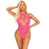 LEG AVENUE BODY CRUZADO AL CUELLO DE ENCAJE ROSA TALLA aNICA