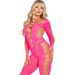 LEG AVENUE BODYSTOCKING ROSA CON ESPALDA ABIERTA TALLA aNICA