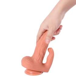 SHEQU HAYDEN DILDO Y ESTIMULADOR DE CLaTORIS CON VIBRACIaN Y CONTROL REMOTO 16 CM