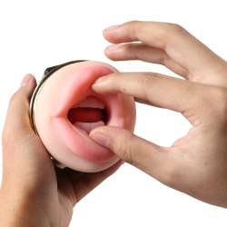 SHEQU KAY MASTURBADOR DOBLE CON VIBRACIaN DUAL BOCA Y VAGINA