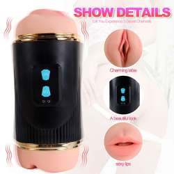 SHEQU KAY MASTURBADOR DOBLE CON VIBRACIaN DUAL BOCA Y VAGINA