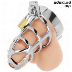 ADDICTED TOYS LOCKED SILVER LOCK JAULA PARA PENE DE METAL TALLA S
