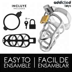 ADDICTED TOYS LOCKED SILVER LOCK JAULA PARA PENE DE METAL TALLA S