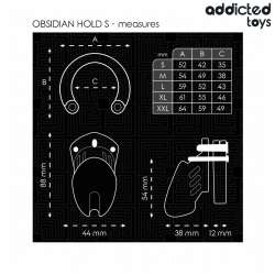 ADDICTED TOYS LOCKED OBSIDIAN HOLD JAULA PARA PENE TALLA S