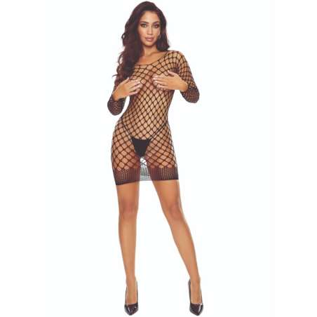 PASSION BS108 BODYSTOCKING REJILLA NEGRO