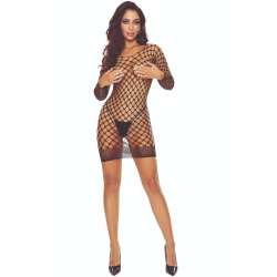 PASSION BS108 BODYSTOCKING REJILLA NEGRO
