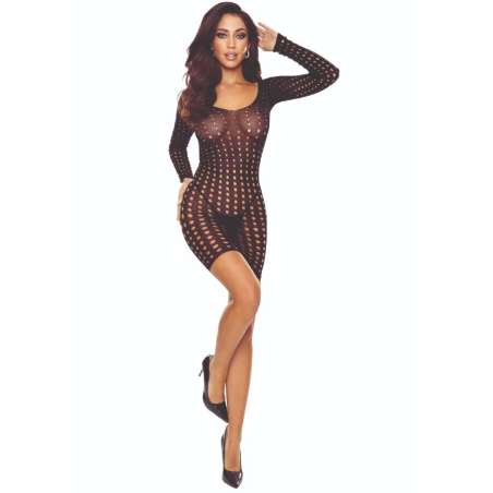 PASSION BS110 BODYSTOCKING PUNTOS NEGRO