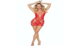 PASSION BS111 BODYSTOCKING ENCAJE ROJO