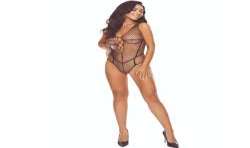 PASSION BS114 BODYSTOCKING REJILLA NEGRO