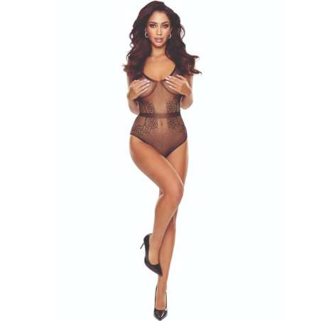 PASSION BS115 BODYSTOCKING REJILLA NEGRO