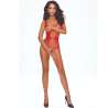 PASSION BS115 BODYSTOCKING REJILLA ROJO