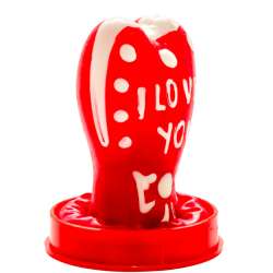 CONDOMERIE PRESERVATIVO DECORATIVO PINTADO A MANO CORAZaN TE AMO MODELO 1