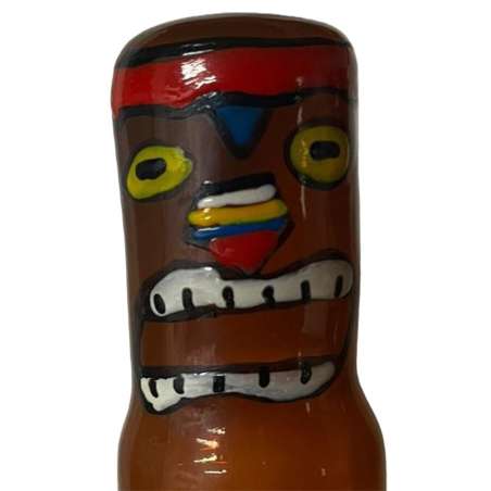 CONDOMERIE PRESERVATIVO DECORATIVO PINTADO A MANO TOTEM TIKI HAWAII 03