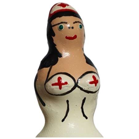 CONDOMERIE PRESERVATIVO DECORATIVO PINTADO A MANO ENFERMERA NEGRA