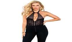 SUBBLIME TEDDY ENCAJE FLORAL CREMALLERA L XL