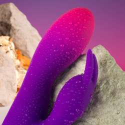 ROCKS OFF GLO GIRL VIBRADOR RABBIT MORADO