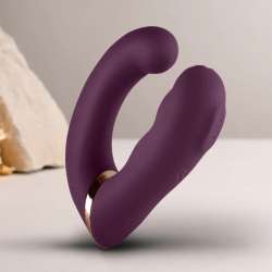 ROCKS OFF GEMINI VIBRADOR DUAL PUNTO G Y ESTIMULADOR CLaTORIS MORADO