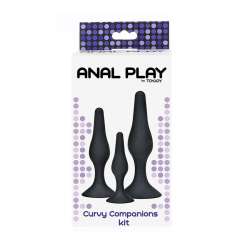 TOYJOY ANAL PLAY CURVY COMPANIONS PLUG ANAL 3 PIEZAS NEGRO