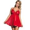 SUBBLIME BABYDOLL ROJO CON LAZO Y DETALLES BRILLANTES L XL