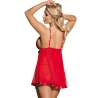 SUBBLIME BABYDOLL ROJO CON LAZO Y DETALLES BRILLANTES L XL