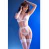 CHILIROSE CR 4865 SET SUJETADOR Y MEDIAS CON LIGUERO BLANCO S