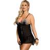 SUBBLIME BABYDOLL NEGRO Y BEIGE DE ENCAJE FLORAL S M