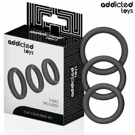 ADDICTED TOYS SET DE ANILLOS SILICONA PLANOS