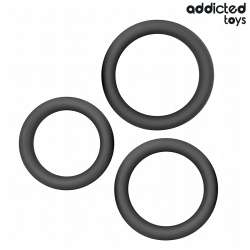 ADDICTED TOYS SET DE ANILLOS SILICONA PLANOS