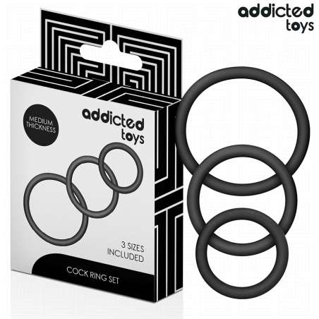 ADDICTED TOYS SET DE ANILLOS SILICONA MODELO 2