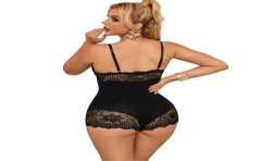 SUBBLIME TEDDY DETALLE ENCAJE FLORAL NEGRO L XL